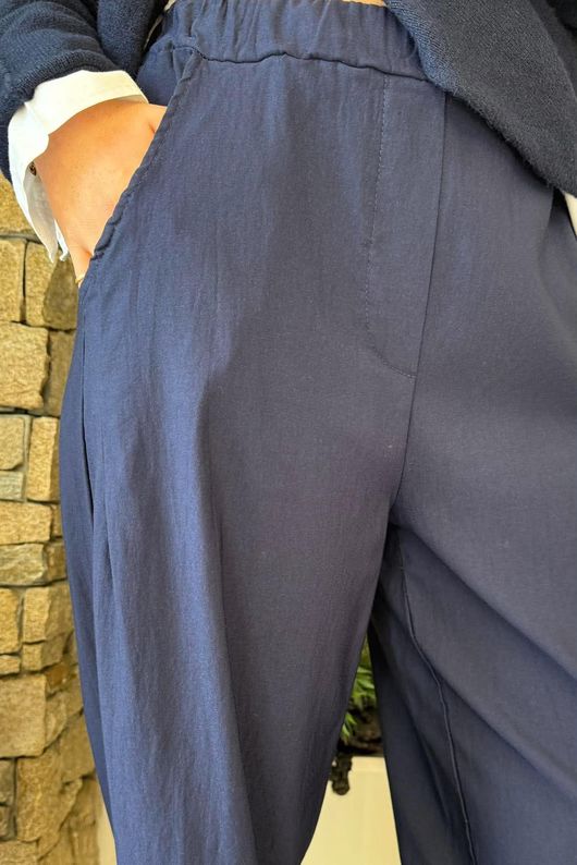Bengaline Carrot Leg Trouser Navy